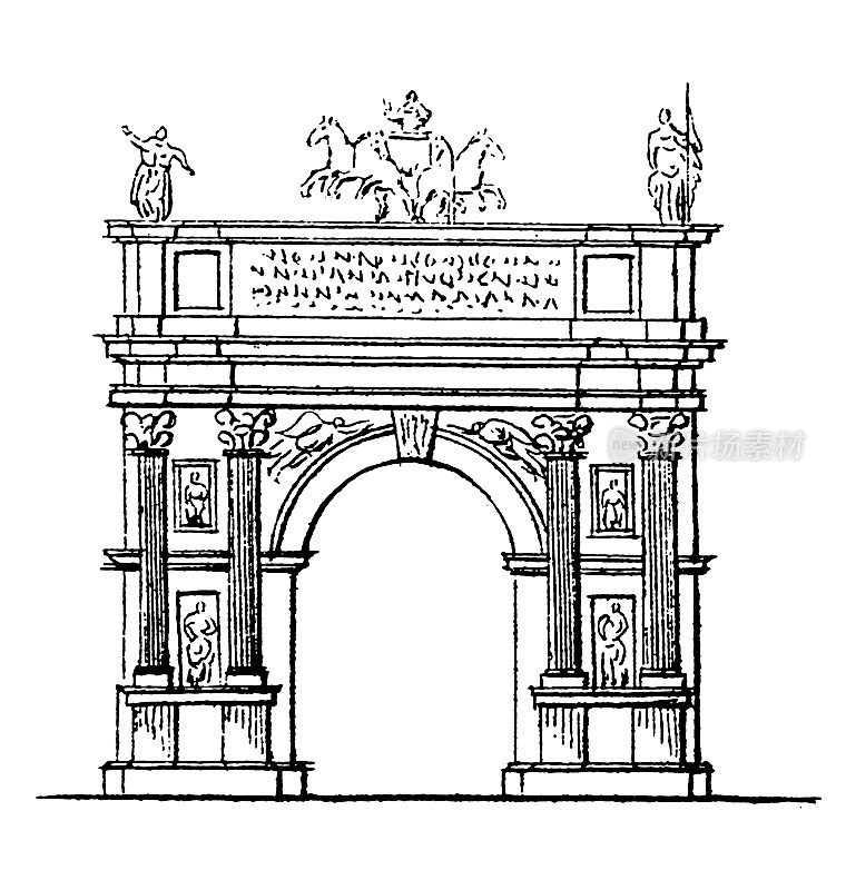 意大利罗马提图斯拱门|仿古建筑插图